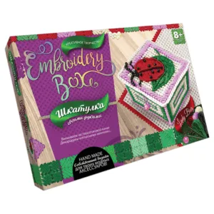 Комплект для створення шкатулки "Шкатулка. Embroidery Box" 6592DT   Рожево-зелений
