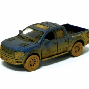 Дитяча модель машинки пікап Ford F-150 SVT Raptor-Supercrew Muddy Kinsmart KT5365WY інерційна, 1:46  Blue