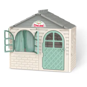 Ігровий Будиночок зі шторками Doloni Toys 02550/15 Біло-Бірюзовий