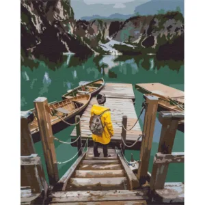 Картина за номерами "Мандрівник на озері Брайес" BS52565  Brushme 40х50 см